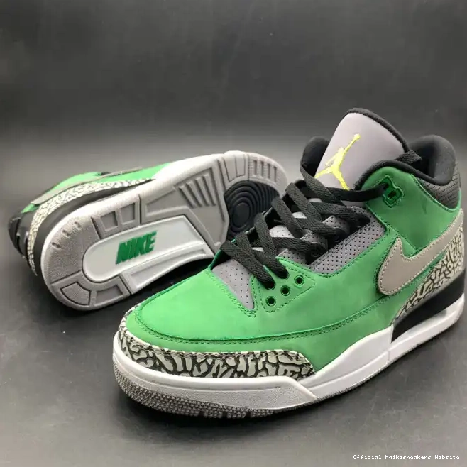 Official Maikesneakers 867493 AJ3 PE Jordan Oregon Ducks Tinker 3 Air shoes Retro 0509